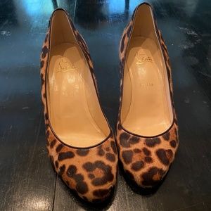 Christian Louboutin Leopard Print Wedges, size 41